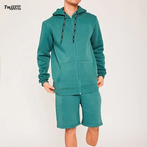 Offre Spéciale – Ensemble de Survêtement Décontracté pour Homme : Sweat à Capuche Zippé Coupe Droite et Short de Sport avec Poches – 2 Pièces en Coton Molletonné Doux pour la Peau - Product Image 2