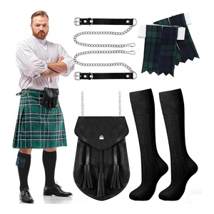Tenue traditionnelle écossaise pour homme, kilt des Highlands, veste et gilet de style héritage, idéal pour les cérémonies de mariage formelles - Product Image 1