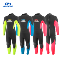Combinaison intégrale en néoprène Aropec 2,0 mm pour enfants, fermeture éclair courte au dos, genouillères Skin Seal, coutures plates, combinaison thermique pour enfants, surf, plongée