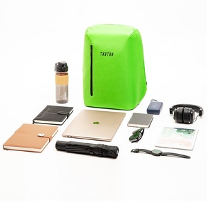 Green Hidden Zipper Anti-theft <b>Backpack</b> Versatile Bag Business Bag <b>Simple</b> Casual Design - Product Image 6