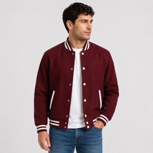 Mens varsity <b>jacket</b> made for urban comfort with breathable warmth and classic athletic inspired style for everyday casual looks - Product Image 1