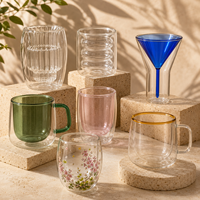 Tasse en verre borosilicate double paroi de 100 ml, faite à la main, sans plomb, isolée, pour café, thé, latte, expresso, réutilisable, en gros
