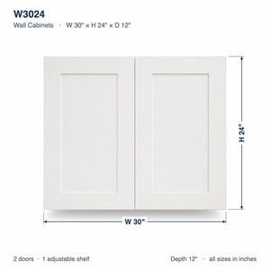 ตู้แขวนผนังครัวสีขาวขนาด 30 x 24 นิ้ว แบบ Shaker ยี่ห้อ Private Label สำเร็จรูป (RTA) ผลิตโดย OEM จากเวียดนาม - Product Image 6