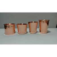 Mug en cuivre Pojan de qualité supérieure, écologique, design martelé, avec couvercle marron, pot à bougie, vaisselle personnalisée et élégante, Uttar Pradesh