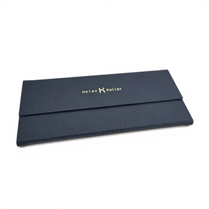 Étui à lunettes pliable personnalisé avec logo, en PU, avec estampage, étui haut de gamme pour lunettes - Product Image 1