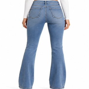 Women Flared <b>Denim</b> Jeans Premium <b>Stretch</b> Flared Stylish Comfortable Durable Premium Metal Button And Zipper Closure Wear - Product Image 2