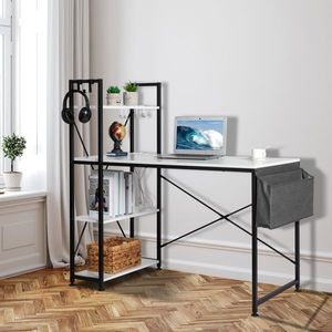 Scrivania per Computer in Truciolato Bianco 120x60x120cm con Porta USB Integrata e Funzionalità Triamine Tipo H Non Tessuto - Product Image 4
