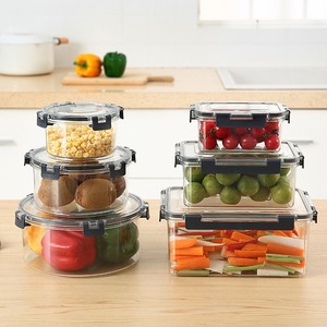 Transparent Round Plastic Food <b>Container</b> Set with Airtight Lid Stacking Design for <b>Kitchen</b> <b>Storage</b> 1-3L Capacity - Product Image 3