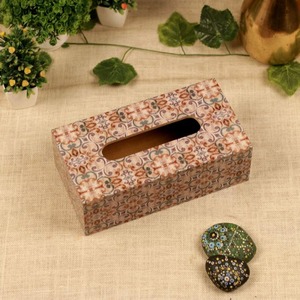 Boîte à mouchoirs en bois écologique faite à la main, porte-serviettes, autocollant en émail, design imprimé, style moderne vintage - Product Image 2