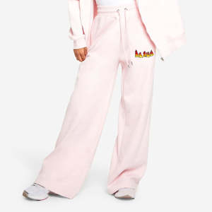 กางเกงวอร์มขายาวทรงตรงผ้าฝ้ายฟลีซเนื้อหนาสั่งตัดพิเศษ เอวกลาง สีชมพูอ่อน สำหรับฤดูหนาว ผู้หญิง - Product Image 5