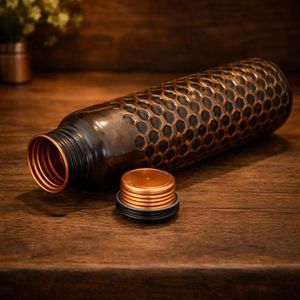 Artistic Embossed Copper Eco-Friendly CE Certified Water Bottle Handmade Decorative Drinking Flask for Luxury Home Decor - Product Image 3