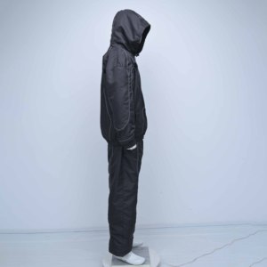 Premium Quality Nylon <b>Windbreaker</b> <b>Black</b> Tracksuit Full Length Zipper With Screen Printing Adult Unisex Polyester Solid Color - Product Image 4