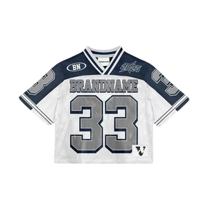 Camisetas de Fútbol Americano Unisex con Cuello en V, Manga Corta, Malla Transpirable, Estampado Sublimado, 100% Poliéster, Diseño Personalizado, Talla XL - Product Image 5