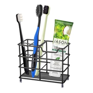 Wall Mounted New Arrival Eco-Friendly Multi-Function Modern Rectangle Bathroom <b>Toothbrush</b> Toothpaste <b>Holder</b> Metal Storage Stand - Product Image 5