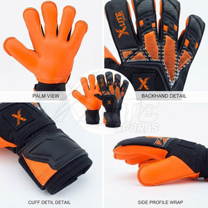 Gants d'entraînement en cuir respirant antidérapants à doigts complets avec sangle de poignet réglable pour la maîtrise du gardien de but - Product Image 4
