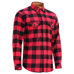 Chemise en flanelle pour homme de haute qualité, épaisse, à carreaux rouges Buffalo, manches longues, en coton brossé, décontractée, à boutons, pour le travail - Product Image 2