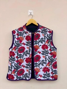 Handmade Beaded Suzani Velvet Sleeveless Vest Floral Pattern Single Button Closure Vintage Style Breathable V-neck <b>Women's</b> - Product Image 1