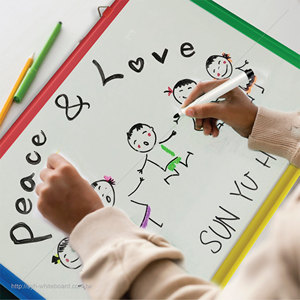 Colorful Plastic Frame Magnetic Writing <b>Board</b> with Marker Tray for School and Home - Product Image 6