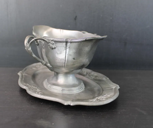 European Vintage Silver Color Old Flower Arrangement Wedding Arrangement Simulation Flowers Iron Flower <b>Pots</b> Handmade Gravy Boat - Product Image 6