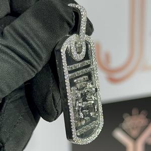 Pendentif Moissanite style Hip Hop serti de pierres en argent sterling 925, pendentif unisexe, tendance et à la mode. - Product Image 1
