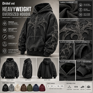 Sudadera con capucha extragrande para hombre, negra lavada, con arte en las mangas, estilo urbano, fabricante personalizado, OEM, venta al por mayor - Product Image 6