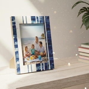 Cadre photo floral en os incrusté, artisanal, décoration d'intérieur, installation sur table, écologique, incrustation d'os faite à la main - Product Image 2