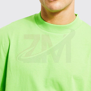 Camiseta Casual de Verano, Lisa, Verde Claro, Oversize, 100% Algodón Lavado, 210 Gramos, Estilo Urbano, Hip Hop, Marca Personalizada para Hombre - Product Image 3