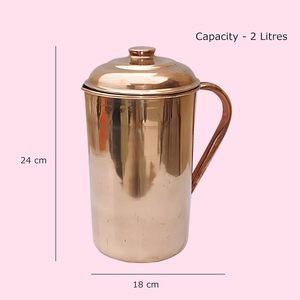 Jarra de Agua de Cobre Puro Hecha a Mano, Personalizable, con Tapa de Empuje y Tirón, a Prueba de Fugas, Diseño de Lujo, Regalo Personalizado para Oficina - Product Image 6