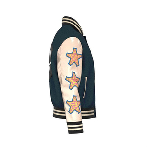 Chaquetas Varsity Letterman para Hombre en Stock, Cuello Alto, Logotipo Bordado, Chaqueta Bomber Oversize, Largo Regular - Product Image 5