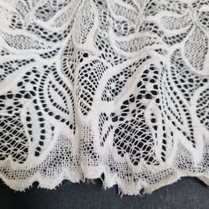 Encaje Elástico Festoneado con Diseño de Hojas, 20cm de Ancho, Tela Ligera de Spandex/Nylon para Lencería, Vestidos y Novias - Product Image 6