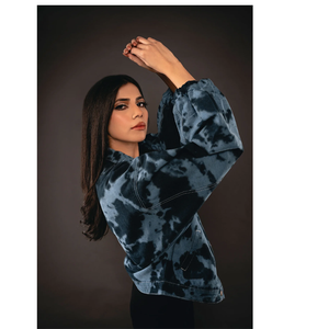 Chaqueta vaquera para mujer, estilo camionero, con estampado tie-dye, cuello alto, abotonada, manga larga, informal, para otoño, longitud regular - Product Image 2