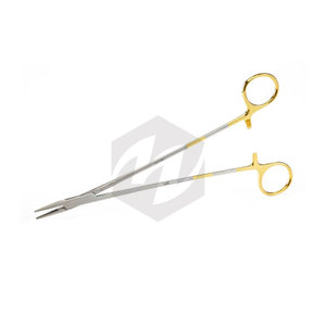 Portaagujas de madera Crile de 9 pulgadas para zurdos, instrumentos quirúrgicos con mordazas de acero inoxidable dentadas, agarre superior, hemostático, CE - Product Image 2