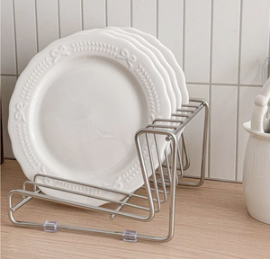 OEM/ODM Vietnam 304 Stainless Steel <b>Plate</b> Drainer <b>Rack</b> Round Standing Kitchen Storage Organizer Shelf - Product Image 1