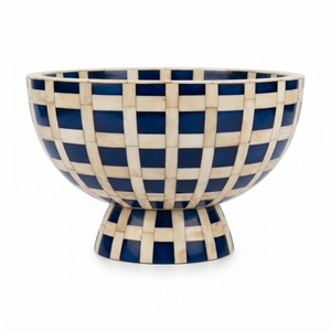 Handcrafted Bone Inlay <b>Bowl</b> Black And <b>White</b> Checkerboard Pedestal <b>Serving</b> <b>Bowl</b> Eco Friendly Fruit <b>Bowl</b> for Luxury Home Decor - Product Image 3