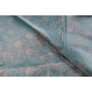 Tissu brocart uni motif floral bleu sarcelle au mètre, largeur 44 pouces, Tanchui, tissu de décoration intérieure - Product Image 2