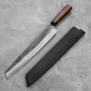 Cuchillo de Chef Kiritsuke Forjado a Mano por Edge Master Manufacture, con Funda Saya, Acero Inoxidable Martillado, Hoja de Cocina Profesional Moderna - Product Image 6