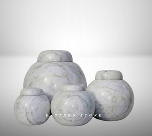 Large Marble Funeral Ash Cremation Urn with Matching Keepsake Urn for Adult Human Ashes <b>Memorial</b> Funeral Set Wholesale Natural - Product Image 4