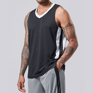 Camiseta de Baloncesto Personalizada al por Mayor, Ligera, 100% Poliéster, de Alta Calidad, Transpirable, Antibacteriana, de Secado Rápido, sin Mangas - Product Image 3