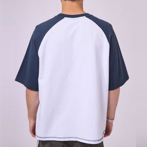 Solid Color Clothing Manufacturer OEM/ODM Regular Fit Baggy Breathable Streetwear Fashionable Reglan Short Sleeve T-Shirt - Product Image 5