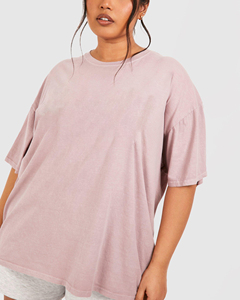 Wholesale 100% Cotton Women's Custom Washed Oversized Drop Shoulder Streetwear T-<b>Shirt</b> Eco-Friendly Breathable Fabric Summer - Product Image 5