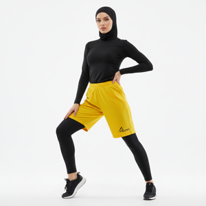 Shorts de sport 2-en-1 pour femmes musulmanes modestes, taille élastique, respirants, séchage rapide, pour la course, l'exercice, la gym, le yoga - Product Image 1