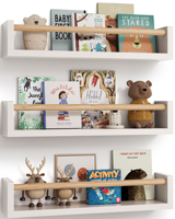 Lot de 3 étagères murales flottantes pour enfants, organisateur de rangement mural multifonctionnel pour la décoration de la chambre d'enfant