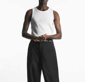 100% Customized Wholesale Slim Fit Spoon Neck <b>Ribbed</b> <b>Vest</b> for <b>White</b> <b>Men</b> Cotton <b>Vest</b> with Personalized Logo Print - Product Image 5