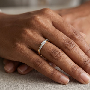 Anillo de Diamantes de Oro Amarillo para Mujer, Corte Redondo, Clásico, Anillo de Bodas, Diamantes Cultivados en Laboratorio, Disponible en Oro de 10K, 14K, 18K, Plata 925, 935 - Product Image 2