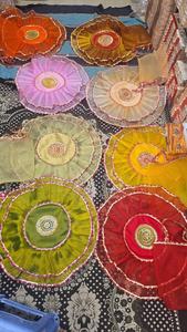 Ensemble de thali de Pooja festif haut de gamme avec un élégant design à volants en filet, plateau rond décoratif pour cérémonie de mariage, Godh Bharai, Karwachauth - Product Image 2