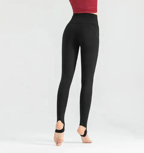 Leggings de Yoga Sólidos, Cintura Alta Elástica, Ecológicos, Elásticos en Cuatro Direcciones, Talla Grande, Secado Rápido, Transpirables, Spandex/Poliéster para Mujer - Product Image 5