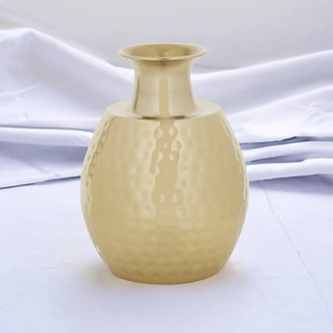 Handmade Hammered Aluminum Gold <b>Vase</b> Antique Rustic Style Decorative Floral Container for Office Desktop & Interior Design <b>Vases</b> - Product Image 4