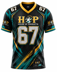 Camiseta Deportiva al por Mayor para Hombre, Estilo Fútbol Americano, Personalizada con Sublimación, Cuello en V, Absorbe la Humedad - Product Image 1