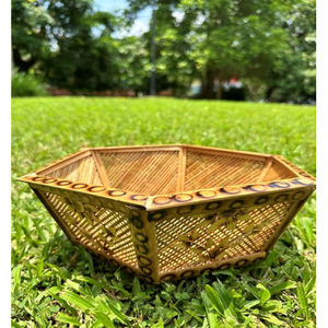 Cesta de bambú colorida hecha a mano al por mayor, cesta de exhibición con asa, cesta de almacenamiento de bambú para Pascua - Product Image 2