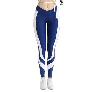 Leggings de fitness pour femmes, color block, vêtements de yoga, taille haute, effet push-up, extensibles dans quatre directions, spandex/nylon, pantalon long - Product Image 3